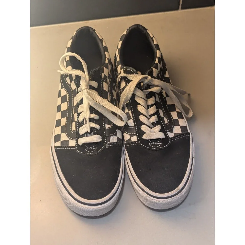 RARE🔥 VANS Old‎ Skool Checkerboard Flag Sz 7 Men's Skateboarding Shoes BMX
